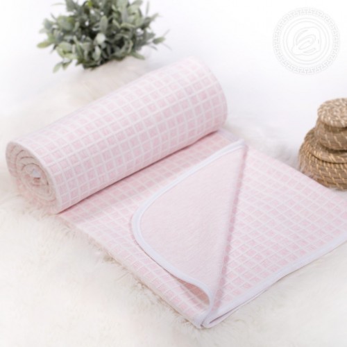 Одеяло Клетка (розовый)