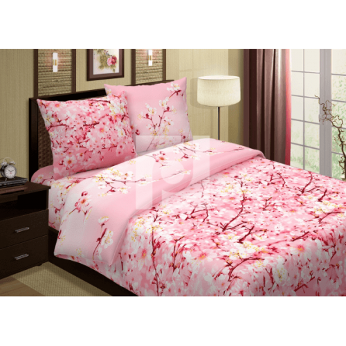Пододеяльник поплин Сакура,розовый 1,5 спальный
