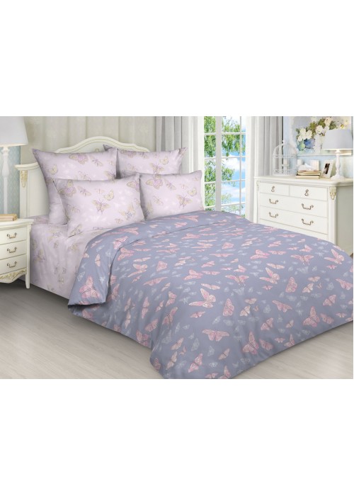 Постельное белье Бабочки евро, поплин, рис 7893/7893 вид 2