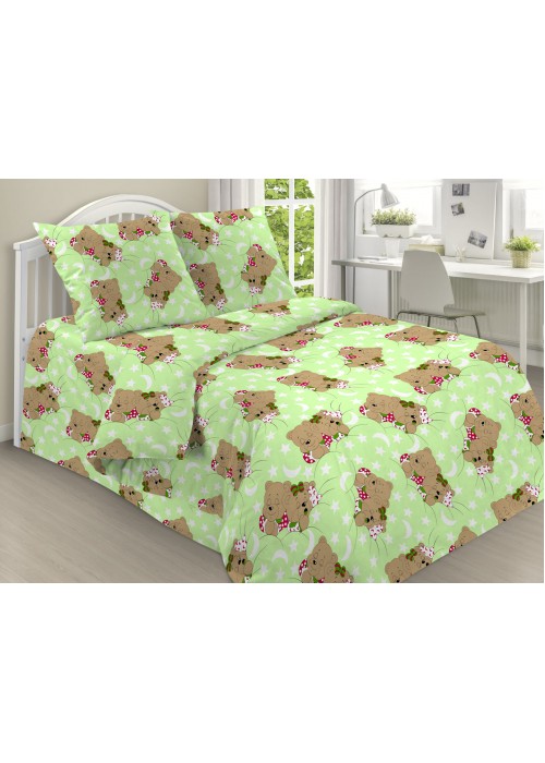 Детское постельное белье Сонные медвежата 1,5 спальный, бязь, рис 1286/1
