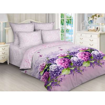 Постельное белье Гортензия 1,5 спальный, поплин, рис 7362-7363/1