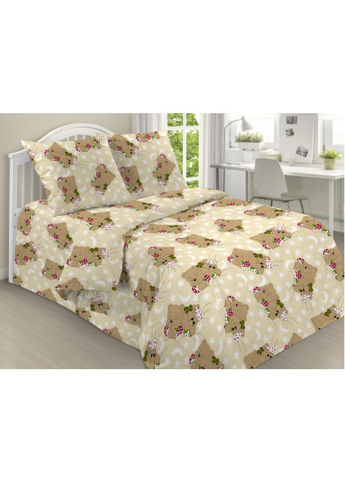 Детское постельное белье Сонные медвежата 1,5 спальный, бязь, рис 1286/6