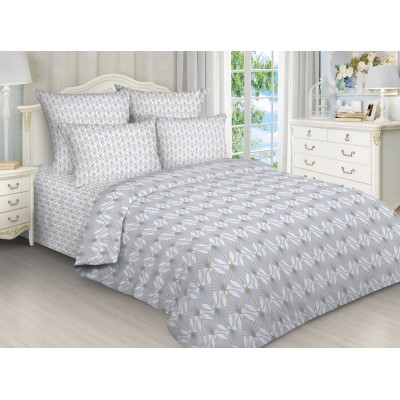 Постельное белье Индиго 1,5 спальный, поплин, рис 9627-9628/1