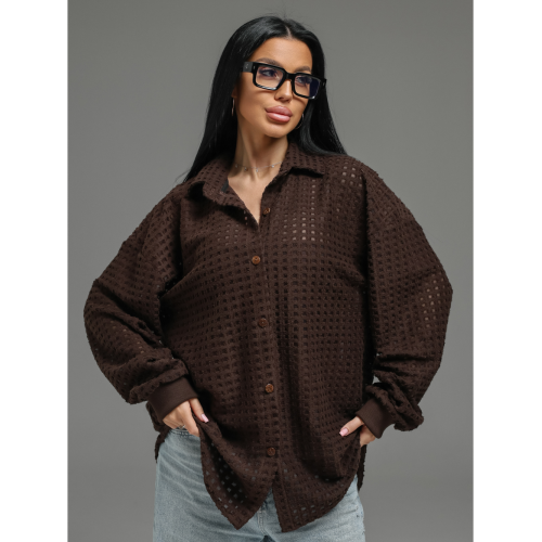 Стелла рубашка женская (шоколад)