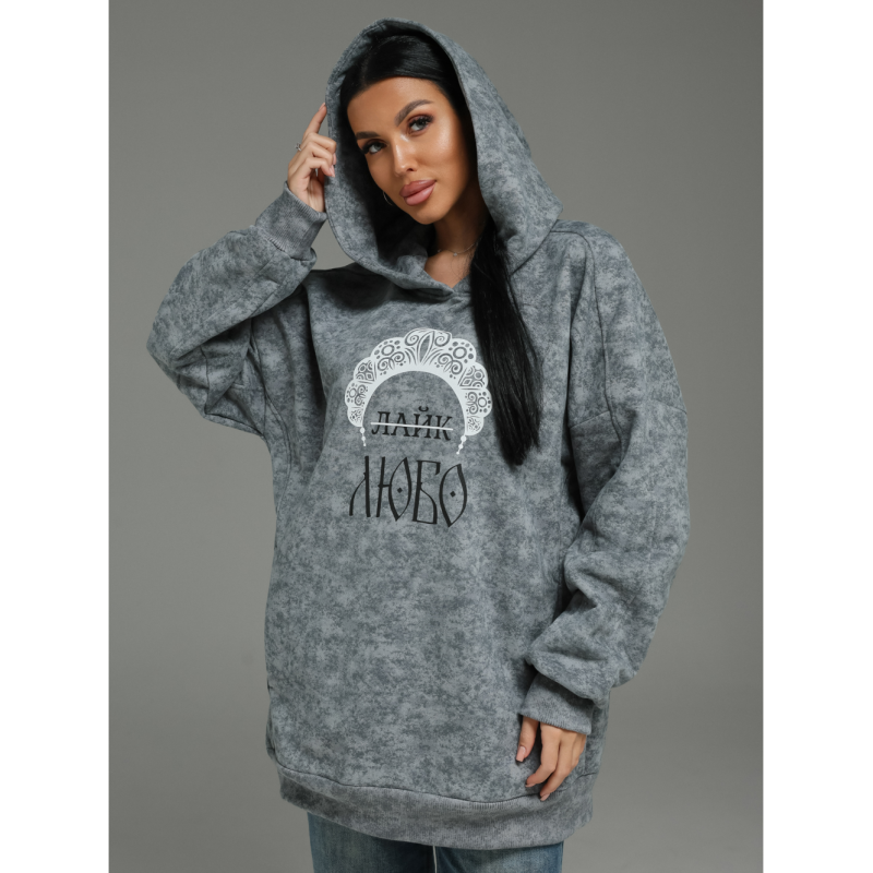 Яхонт худи женское (светло-серый варенка)