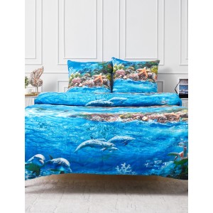 Постельное белье Морское дно 1,5 спальный, бязь, рис 1455/1