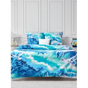 Постельное белье Океан 1,5 спальный, бязь, рис 2073