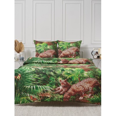 Постельное белье Леопарды 1,5 спальный, бязь, рис 1506