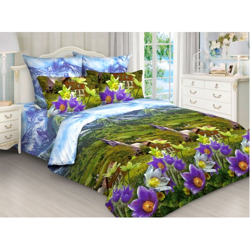 Комплект постельного белья 2,0 сп с Евро простыней, бязь рис.4228