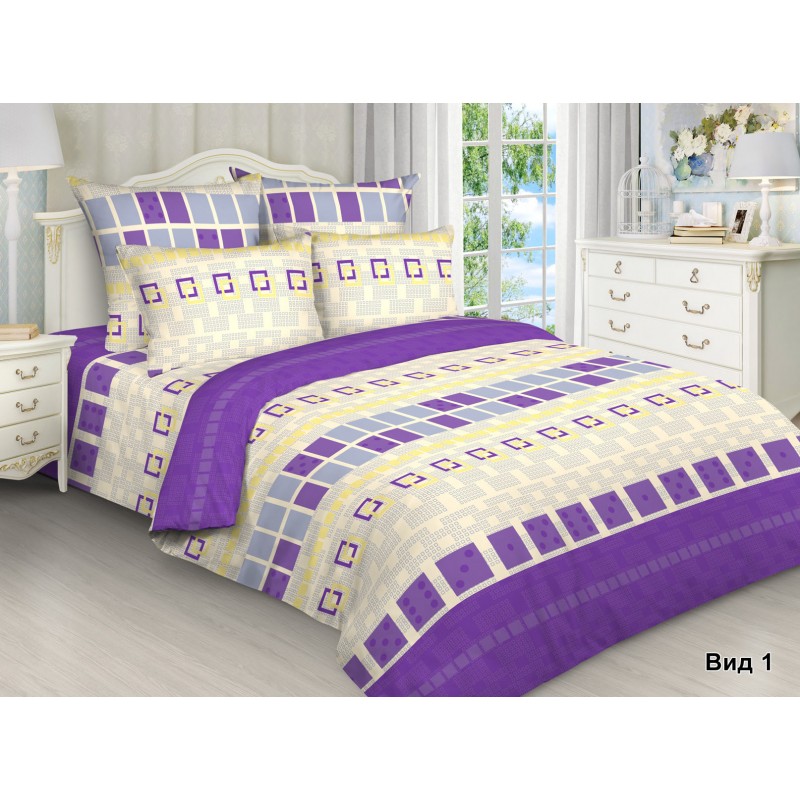 Комплект постельного белья 2,0 сп с Евро простыней, бязь рис.4245/2