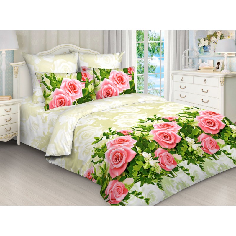 Комплект постельного белья 2,0 сп с Евро простыней, бязь рис.4548