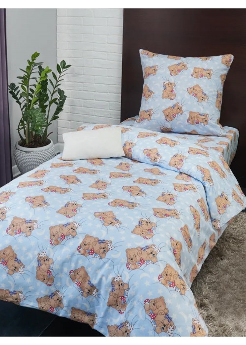 Детское постельное белье Сонные медвежата 1,5 спальный, бязь, рис 1286/3