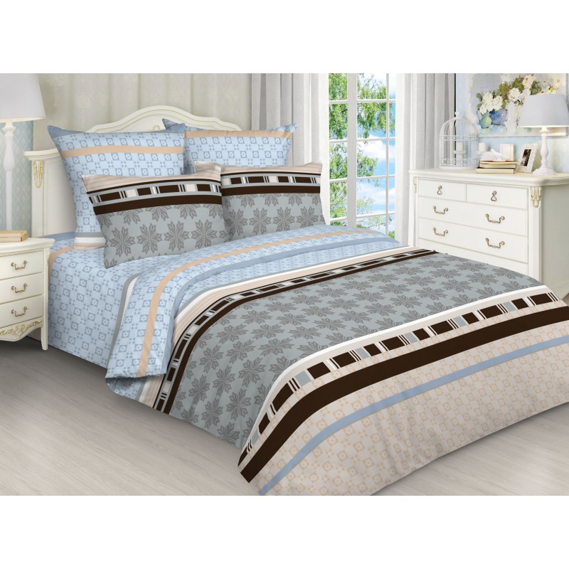 Комплект постельного белья 2,0 сп с Евро простыней, бязь рис.5069