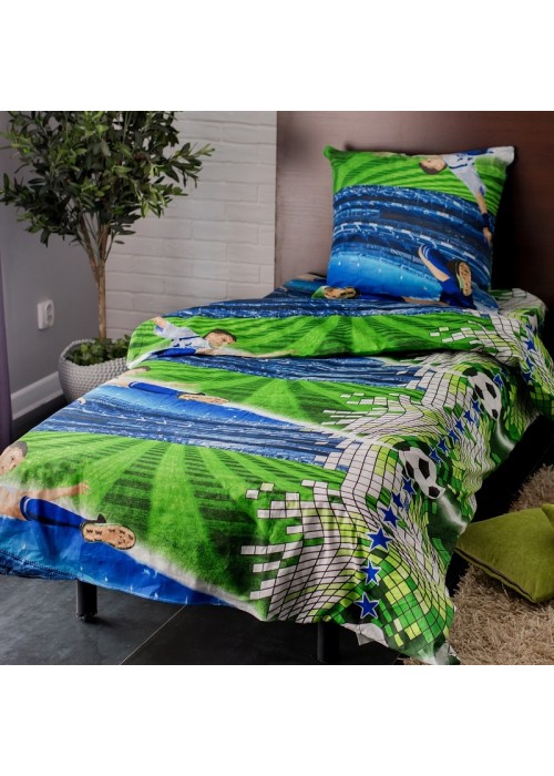 Детское постельное белье Футбол 1,5 спальный, поплин, рис 1693/1
