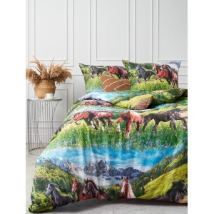 Постельное белье 1,5 спальный, бязь, рис 1454