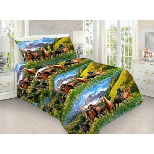 Постельное белье 1,5 спальный, бязь, рис 1454