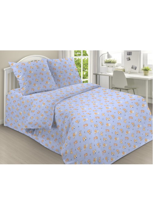 Детское постельное белье 1,5 спальное, поплин, рис 1841/3