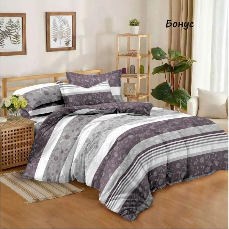 Постельное белье 2,0 сп с Евро простыней, бязь, рис.Бонус (Б3)