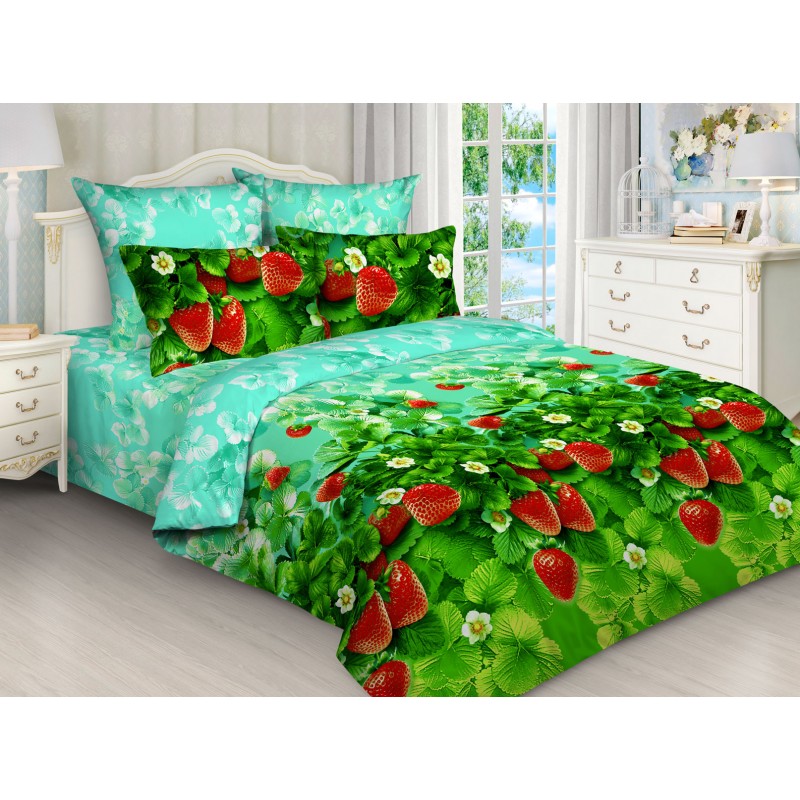 Постельное белье 2,0 сп с Евро простыней, бязь. 4366