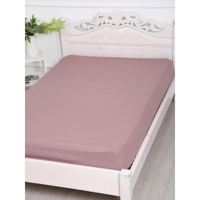 Простынь на резинке 120х200 поплин, мокко