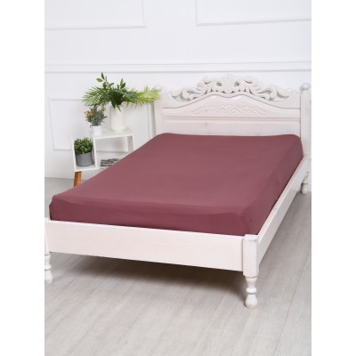 Простынь на резинке 90х200 поплин, ирландский кофе