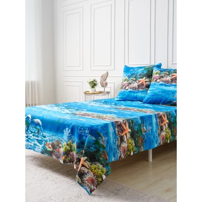 Простынь 1,5 спальная 150х215 Хлопок, Бязь. 1455