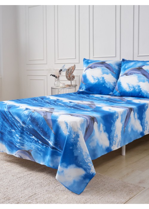 Простынь 1,5 спальная 150х215 Хлопок, Бязь. 2547